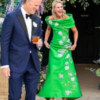 Elegant Green Flowers Floral Embroidery Mother of the Bride/Groom Dress Evening Formal Prom Dress - Thumbnail 1