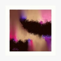 Fascination - Violet Magenta Beige Abstract Art Print - Thumbnail 3