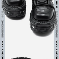  Black Platform Women's Punk Gothic Sneakers - Thumbnail 2