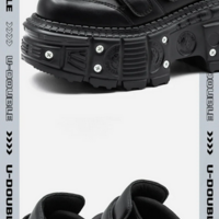  Black Platform Women's Punk Gothic Sneakers - Thumbnail 3