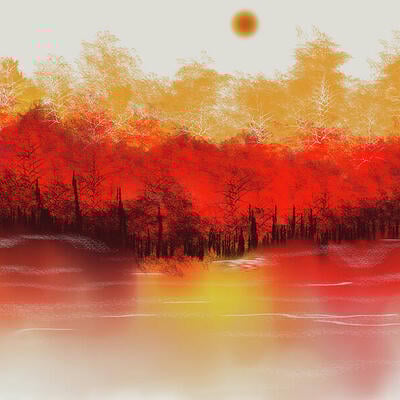 Blazing sunset art print - 24" x 36"