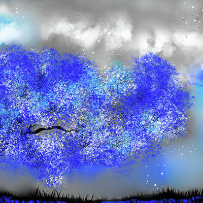 Evening in blue art print