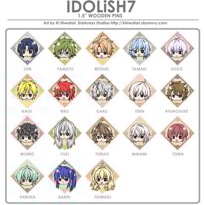 Idolish7 1.5" wooden pins