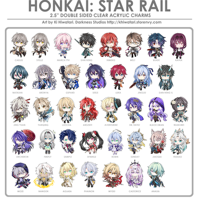 Honkai star rail 2.5" acrylic charms