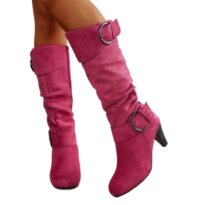 Rose Red Elegant Stiletto Boots