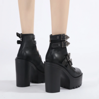 Gothic Style Women's Block Heel Shoes - Thumbnail 1