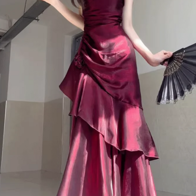 French style straps prom evening dresses