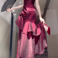 French Style Straps Prom Evening Dresses - Thumbnail 1