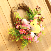 Easter Wreath With Egg Rabbit Hanging Home Decoration SG601 - Thumbnail 1