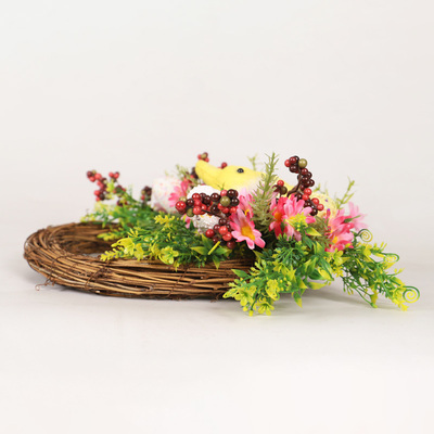 Easter wreath with egg rabbit hanging home decoration sg601