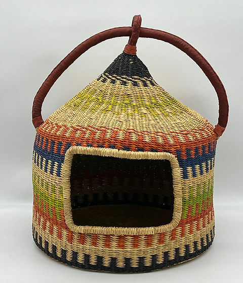 Small Pet Bed Basket, Handwoven Dogs Bed