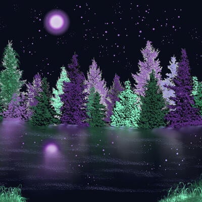 Under the purple moon art print