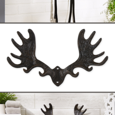 Moose antler wall hook