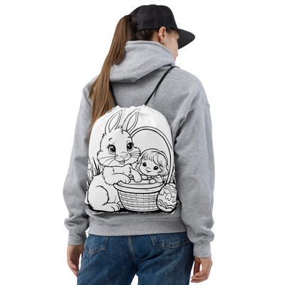 Baby girl bunny drawstring bag