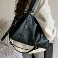 Black Soft Leather Crossbody Handbag - Thumbnail 2