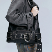 Luxury Rivet PU Leather Handbag for Women - Thumbnail 1