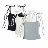 Embroidered Bow Tie-up Sleeveless Fashion Vest - Thumbnail 5