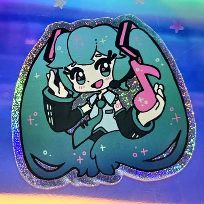Miku glitter sticker