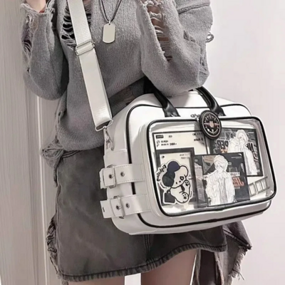 JK Large Capacity Crossbody Bag Star Applique Harajuku Ita Bag