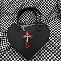 Gothic Style Women's Love Heart Purse Y2K Aesthetic Handbag - Thumbnail 1