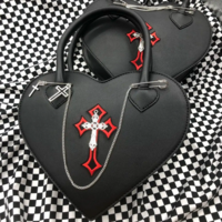 Gothic Style Women's Love Heart Purse Y2K Aesthetic Handbag - Thumbnail 2