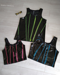 OOAK Zip Drive Crop Tank - blue-raspberry.zip - Thumbnail 9