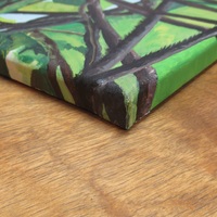 "Bird Watcher," Siamese cat art, Original Acrylic Painting By N.E.Thompson, 16x20 Inches - Thumbnail 6