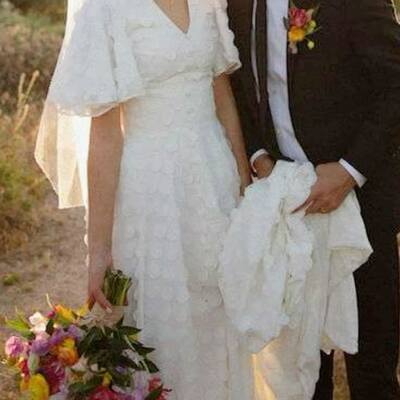 Elegant sheath cap sleeve wedding dress bridal gown wedding gown