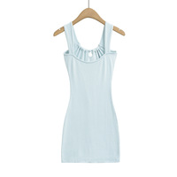 Sexy Slim Fit Bowknot Drawstring Vest Dress - Thumbnail 6