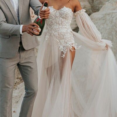 Mermaid sexy sexy handmade flowers satin wedding dress bridal gown wedding gown