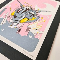 Square ScreenPrint by Parquerama "Electric Robot" - Thumbnail 2