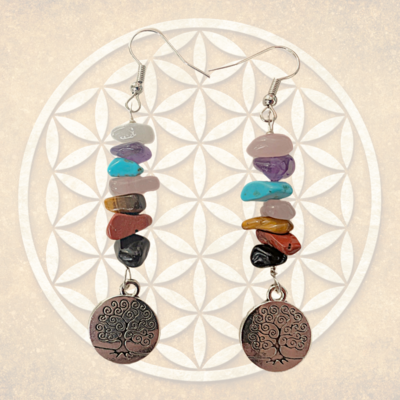 Tree of life chakra earrings