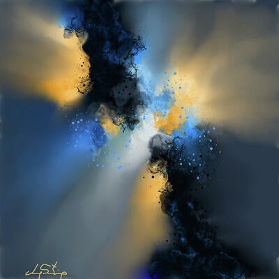 After midnight abstract art print