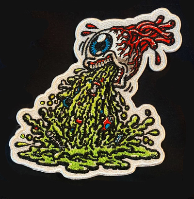 Barfing Eye PATCH iron on ready embroidered color patch