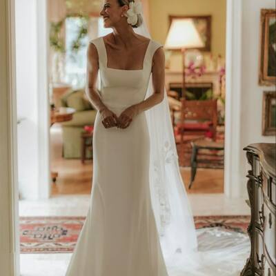 Elegant sheath beach boho wedding dress bridal gown wedding gown