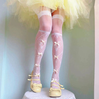 Princess Bowknot Knee High Socks Stockings - Thumbnail 2