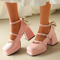 Cute Bowknot Strappy Heeled Shoes - 3colors - Thumbnail 2