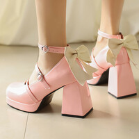 Cute Bowknot Strappy Heeled Shoes - 3colors - Thumbnail 3