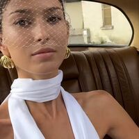 Sexy High Neck Deep V Neck Wedding Dress Bridal Gown Wedding Gown - Thumbnail 2