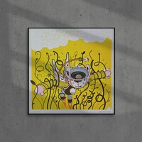 Square ScreenPrint by Parquerama "Classic Electric Angel" - Thumbnail 4