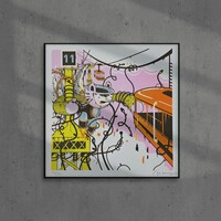 Square SreenPrint by Parquerama "Electric Angel as crazy" - Thumbnail 6