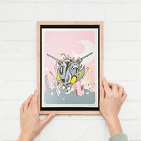 Square ScreenPrint by Parquerama "Electric Robot" - Thumbnail 4