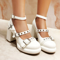 Punk Strap Cross High Heels - 3colors - Thumbnail 3