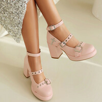 Punk Strap Cross High Heels - 3colors - Thumbnail 5