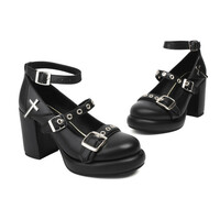 Punk Strap Cross High Heels - 3colors - Thumbnail 8