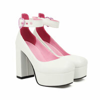 Solid Color Heart Buckle High Heels - 2colors - Thumbnail 7
