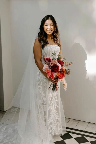 Elegant A Line Lace Beach Boho Wedding Dress Bridal Gown Wedding Gown