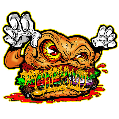 Angrier burger sticker