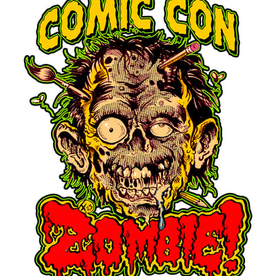Comic con zombie sticker