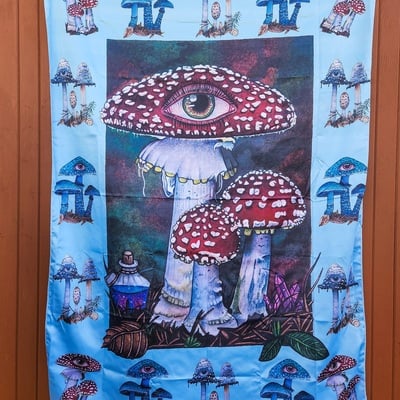 "amanita muscaria" tapestry 